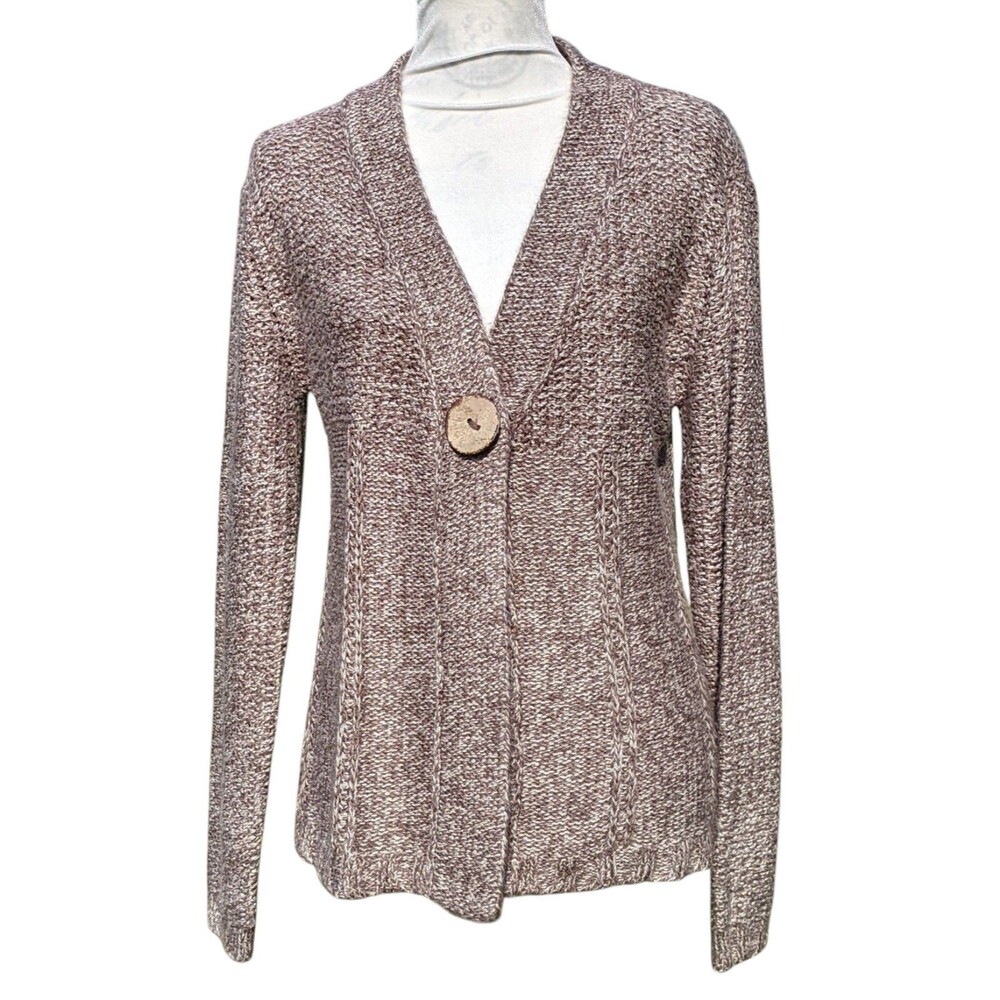 Brown Cardigan Academia Teacher Office Granny Women Medium